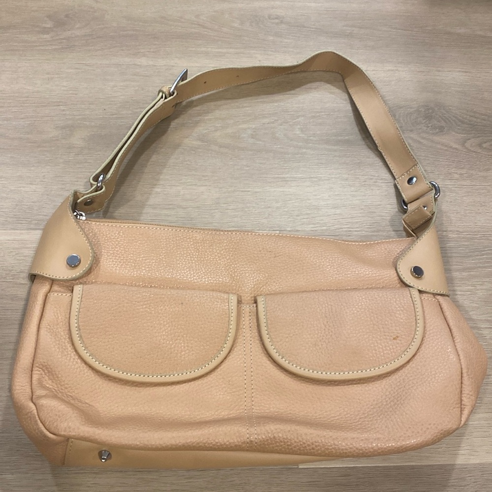 Pebbled Leather Saddle Bag w/Adjustable Strap